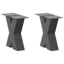 Picioare pentru masuta cafea în forma de X 2 buc Antracit Otel GartenMobel Dekor