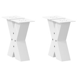 Picioare masuta cafea în forma de X 2 buc alb 40x(30-31)cm otel GartenMobel Dekor