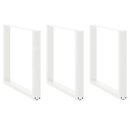 Picioare masuta cafea în forma U 3 buc alb 90x(72-73) cm otel GartenMobel Dekor