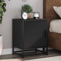 Noptiere 2 buc Negru 40x31x50 cm Lemn si metal prelucrat GartenMobel Dekor