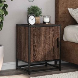 Noptiere 2 buc Stejar maro 40x31x50 cm Lemn prelucrat si metal GartenMobel Dekor