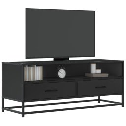 Dulap TV, negru, 100x34,5x40 cm, lemn prelucrat si metal GartenMobel Dekor