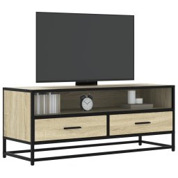 Dulap TV stejar sonoma, 100x34,5x40 cm, lemn prelucrat si metal GartenMobel Dekor