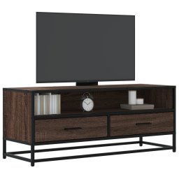 Dulap TV, stejar maro, 100x34,5x40 cm, lemn prelucrat si metal GartenMobel Dekor