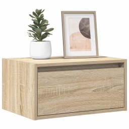 Noptiera montata pe perete cu lumini LED, stejar sonoma GartenMobel Dekor