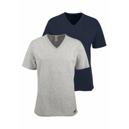 H.I.S Tricou albastru marin / gri amestecat