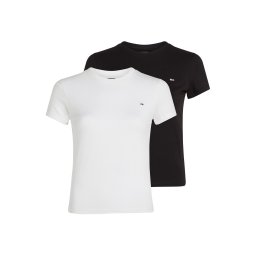Tommy Jeans Tricou negru / alb