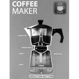 Espressoare pentru aragaz Maestro 3 cup coffee machine MR-1666-3-BROWN brown