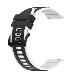 Curea silicon QR doua culori neagra cu alb 22mm- 445822