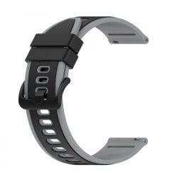 Curea silicon QR doua culori neagra cu gri 22mm- 445422