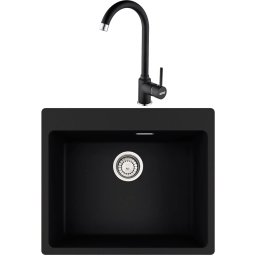 Franke Pachet chiuveta bucatarie fragranite MRG 610-54, 590x500 mm + Baterie Pola 1.0, Negru