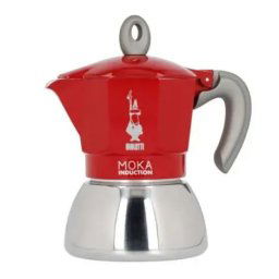 Espressoare pentru aragaz New Moka, Aluminiu, 150 ml, Rosu