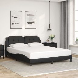 Cadru de pat cu tablie, negru, 160x200 cm, piele ecologica GartenMobel Dekor