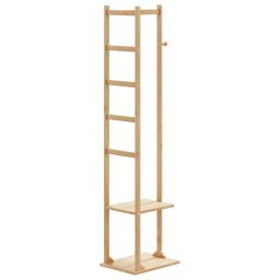 Suport pentru haine cu carlige si rafturi 38,5x30x156 cm bambus GartenMobel Dekor