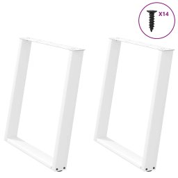 Picioare pentru masa în forma de U 2 buc alb 70x(72-73) cm otel GartenMobel Dekor