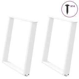 Picioare de masa în forma de U 2 buc alb 80x(72-73) cm otel GartenMobel Dekor