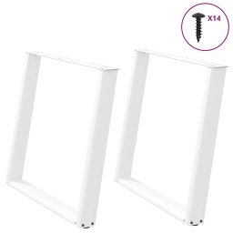 Picioare de masa în forma de U 2 buc alb 90x(72-73) cm otel GartenMobel Dekor