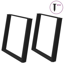Picioare pentru masa în forma de U 2 buc Negru Otel GartenMobel Dekor