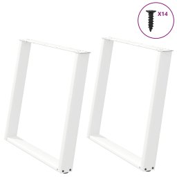 Picioare pentru masa în forma de U 2 buc alb 100x(72-73)cm otel GartenMobel Dekor