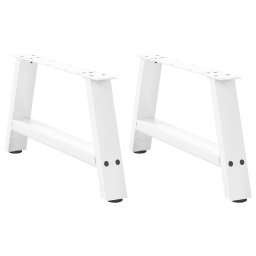 Picioare masuta cafea în forma de A 2 buc alb 60x(30-31)cm otel GartenMobel Dekor