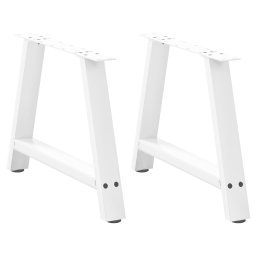 Picioare masuta cafea în forma de A 2 buc alb 70x(42-43)cm otel GartenMobel Dekor