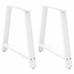 Picioare masuta cafea în forma A 2 buc alb 100x(72-73) cm otel GartenMobel Dekor
