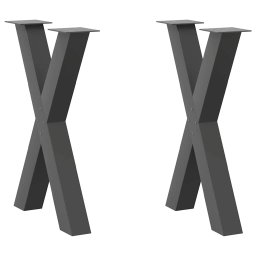 Picioare pentru masa în forma de X 2 buc Antracit Otel GartenMobel Dekor