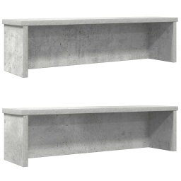 Rafturi de bucatarie stivuibile 2 buc Beton Gri 60x15x16 cm GartenMobel Dekor