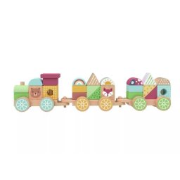 Tooky Toy: Tren din lemn - 22 piese