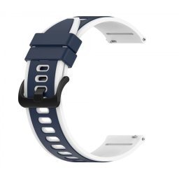 Curea silicon QR doua culori albastru navy cu alb 20mm- 445820