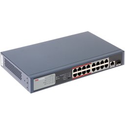 Switch 16 porturi PoE, 2 porturi uplink - HIKVISION