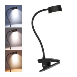 Lampă LED flexibilă dimabilă cu clemă Solight WO3001-B LED/2W/5V 3000/4000/6500K negru