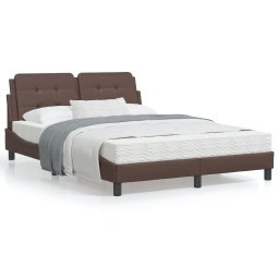 Cadru de pat cu tablie, maro, 120x200 cm, piele ecologica GartenMobel Dekor