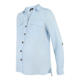 Vero Moda Maternity Bluză 'VMMBumpy' albastru deschis / alb