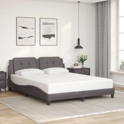 Cadru de pat cu tablie, gri, 160x200 cm, piele ecologica GartenMobel Dekor