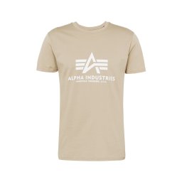 ALPHA INDUSTRIES Tricou nisipiu / alb