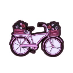 Martisor Brosa Bicicleta Roz Cu Flori