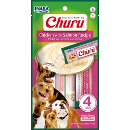 INABA Dog Churu Purée - pui și somon 4 x 14 g
