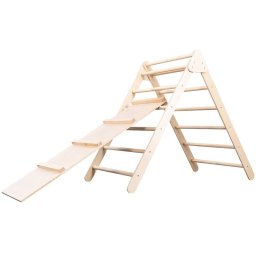 Tuktuk Triunghi de cățărare - cu rampă / tobogan - Pikler Triangle Montessori