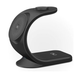 MXM Încărcător wireless 3in1 pentru telefon mobil, căști și ceas - negru
