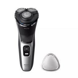 Aparat Ras Philips Shaver Seria 3000 Fara Fir Sistem Lame PowerCut 27 Lame AscuÅ£ire AutomatÄ Capete Flexibile 5D 60min Negru/Argintiu