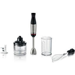 Mixer vertical Bosch ErgoMaster MSM6M622, 1000 W, Inox, minitocator,vas gradat, tel, cutit QuattroBlade System Pro cu 4 laturi, Negru/Argintiu