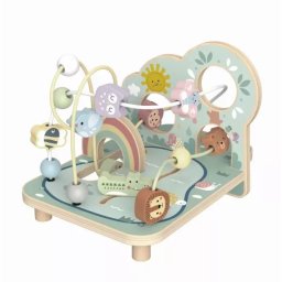 Tooky Toy: Centru de activități din lemn cu animale din pădure și labirint cu bile