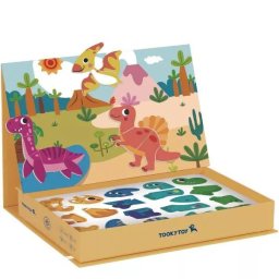 Tooky Toy: Puzzle magnetic în cutie - dinozauri