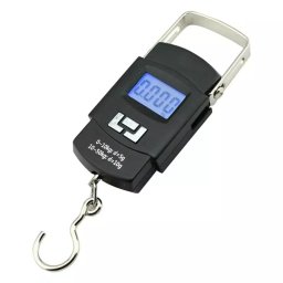 Cântar electronic de mână cu clemă pentru bagaj, 50 kg, Gonga® Negru