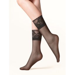 Sosete negre cu silicon si dantela Gabriella 690 Kala 20 den