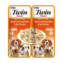 Inaba Dog Twin Packs - pui cu legume & vită 2 x 40 g