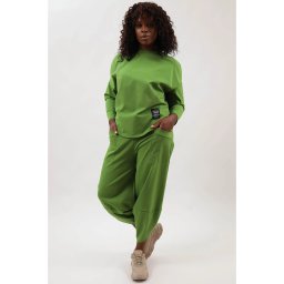 COMPLEU SPORT BLUZA SI PANTALONI CU ELASTIC IN TALIE GUARDA TALIE UNICA Verde