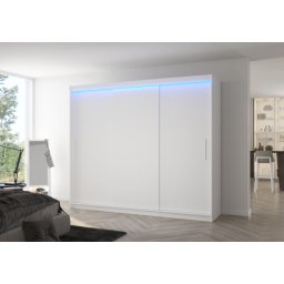 Dulap cu usi glisante si iluminare LED, Antos 250 + LED, 250 cmx200 cmx58 cm, ADRK Furniture