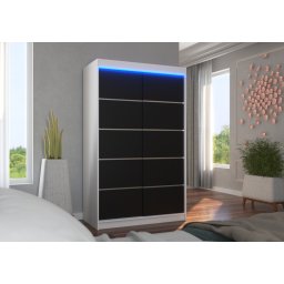 Dulap cu usi glisante si iluminare LED, Benisso 120 + LED, 120 cmx200 cmx58 cm, ADRK Furniture